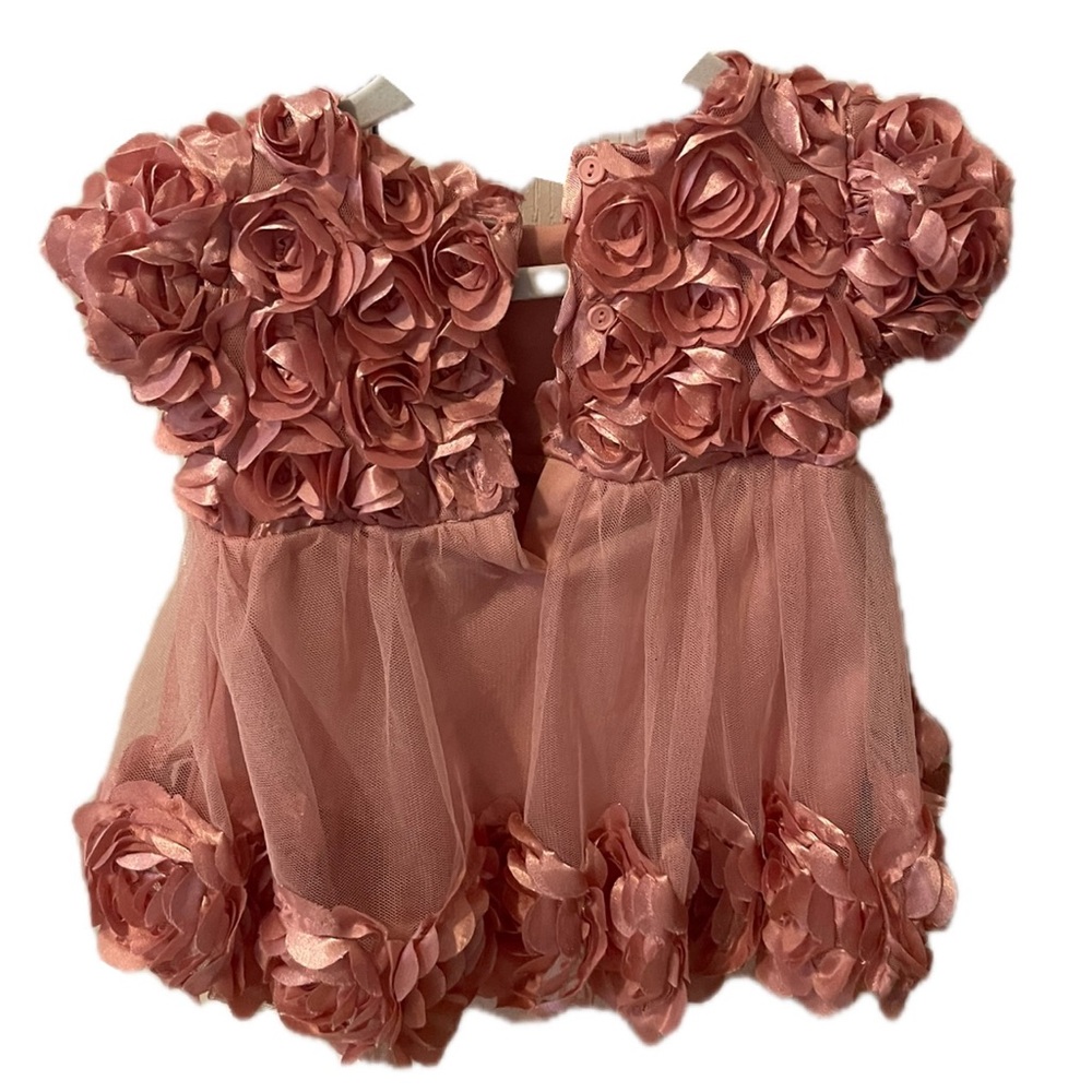 Elegant Pink Floral Kids Formal Dress